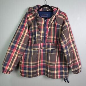 The Limited jacket small anorak puffer tartan plaid gorpcore hood grunge VTG